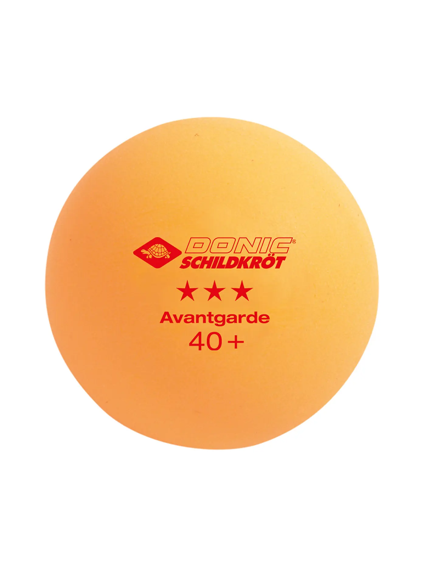 DONIC SCHILDKRÖT | Tischtennisball 3-Stern Avantgarde Poly 40+, 3 Stk. WEISS | orange